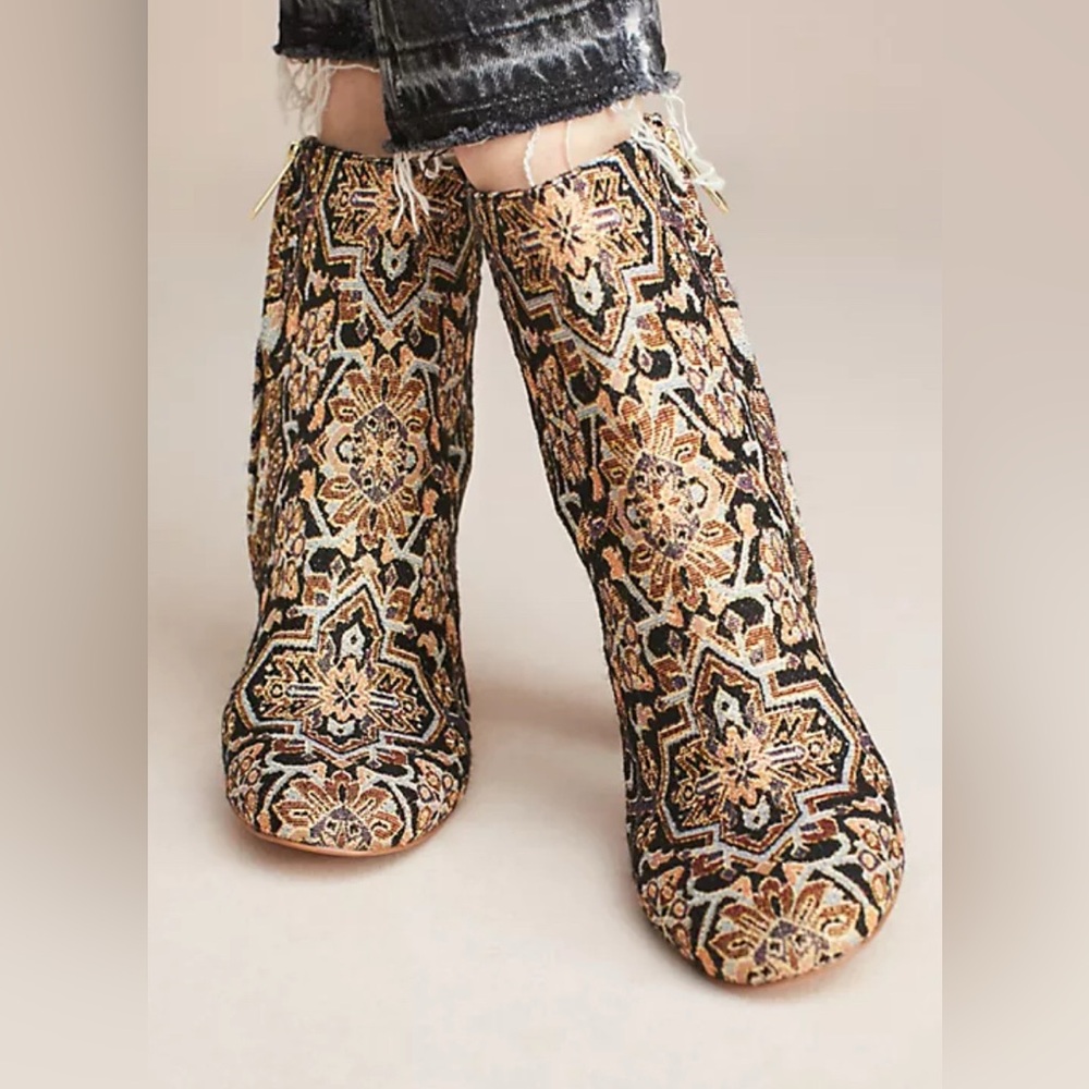 Sam‎ Edelman for Anthropologie Corra Tapestry Ankle Boots Sz 6